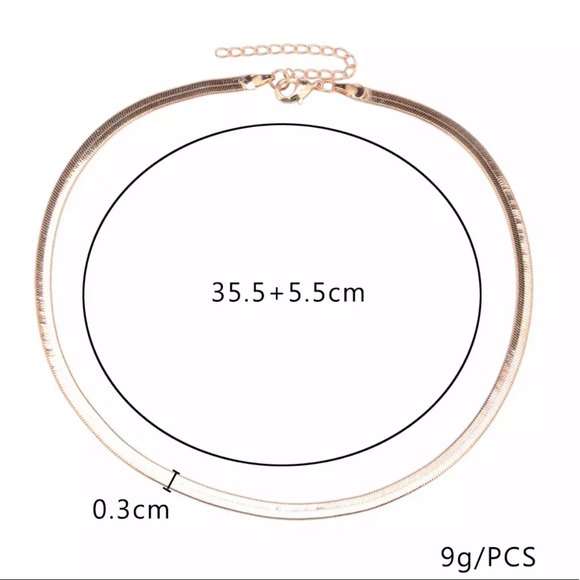 NEW 18K Gold Blade Flat Snake Chain Necklace - Picture 6 of 7